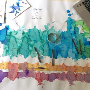 LARGE SCALE Abstract Watercolour Periodic Table image 1