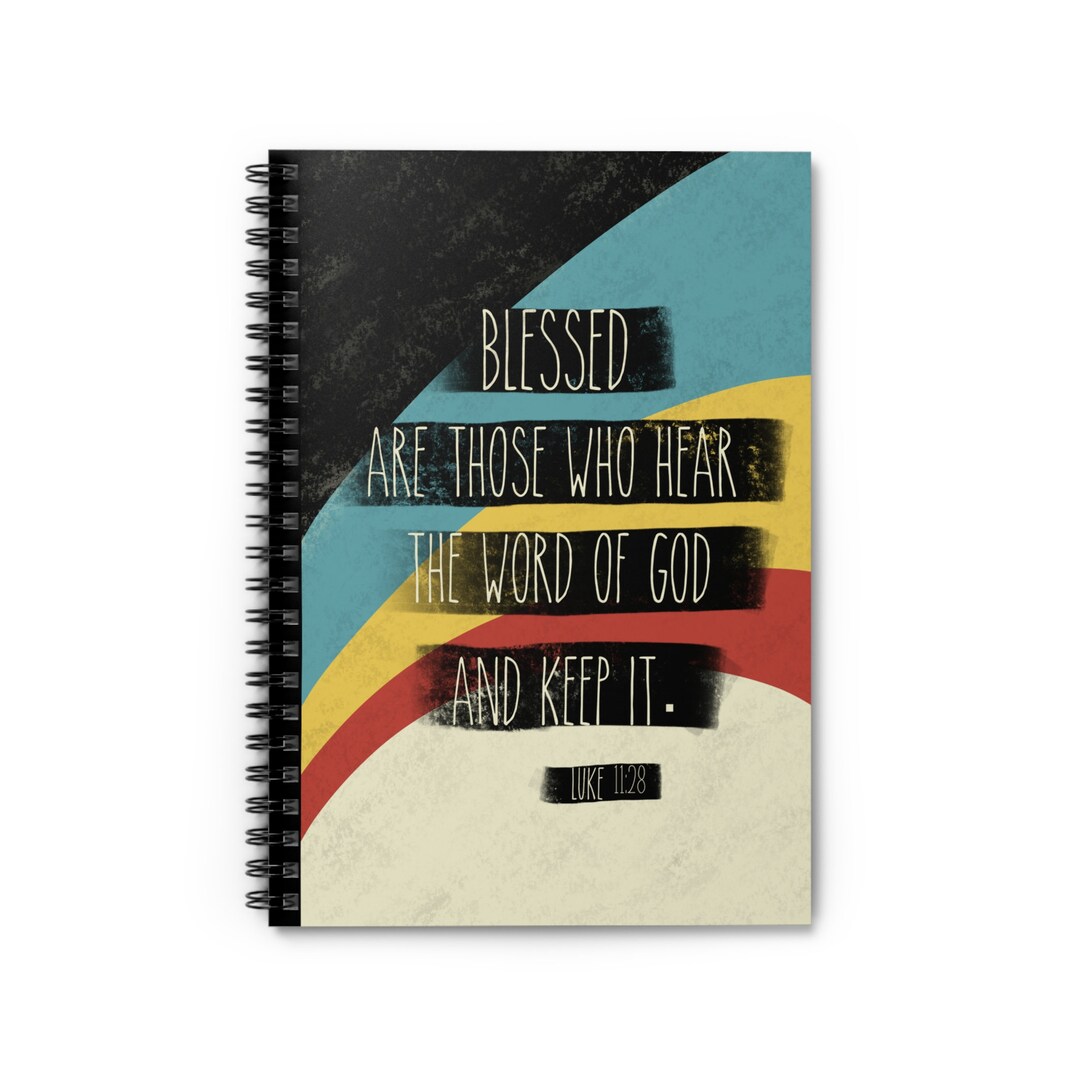 Blank Spiral Notebook Bible Verse Retro Etsy