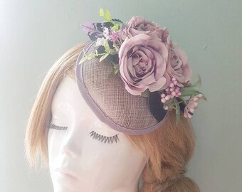 White Silver Feather Pearl Pillbox Hat Fascinator Headpiece 1920s Vtg Ascot B69
