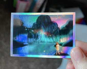 Holographic Pocahontas sticker, whimsical, disney sticker, holographic sticker, nature sticker, indigenous sticker, bottle sticker, laptop