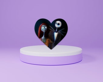 Jack and sally | Disney |  nightmare before Christmas | sally sticker | Jack sticker | heart sticker | emo sticker | gothic sticker |