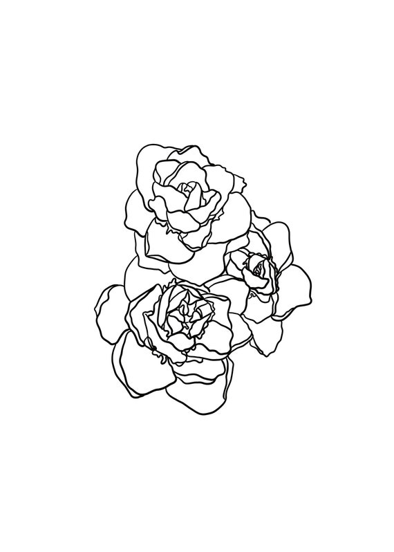 Flower coloring page coloring page printable coloring page | Etsy