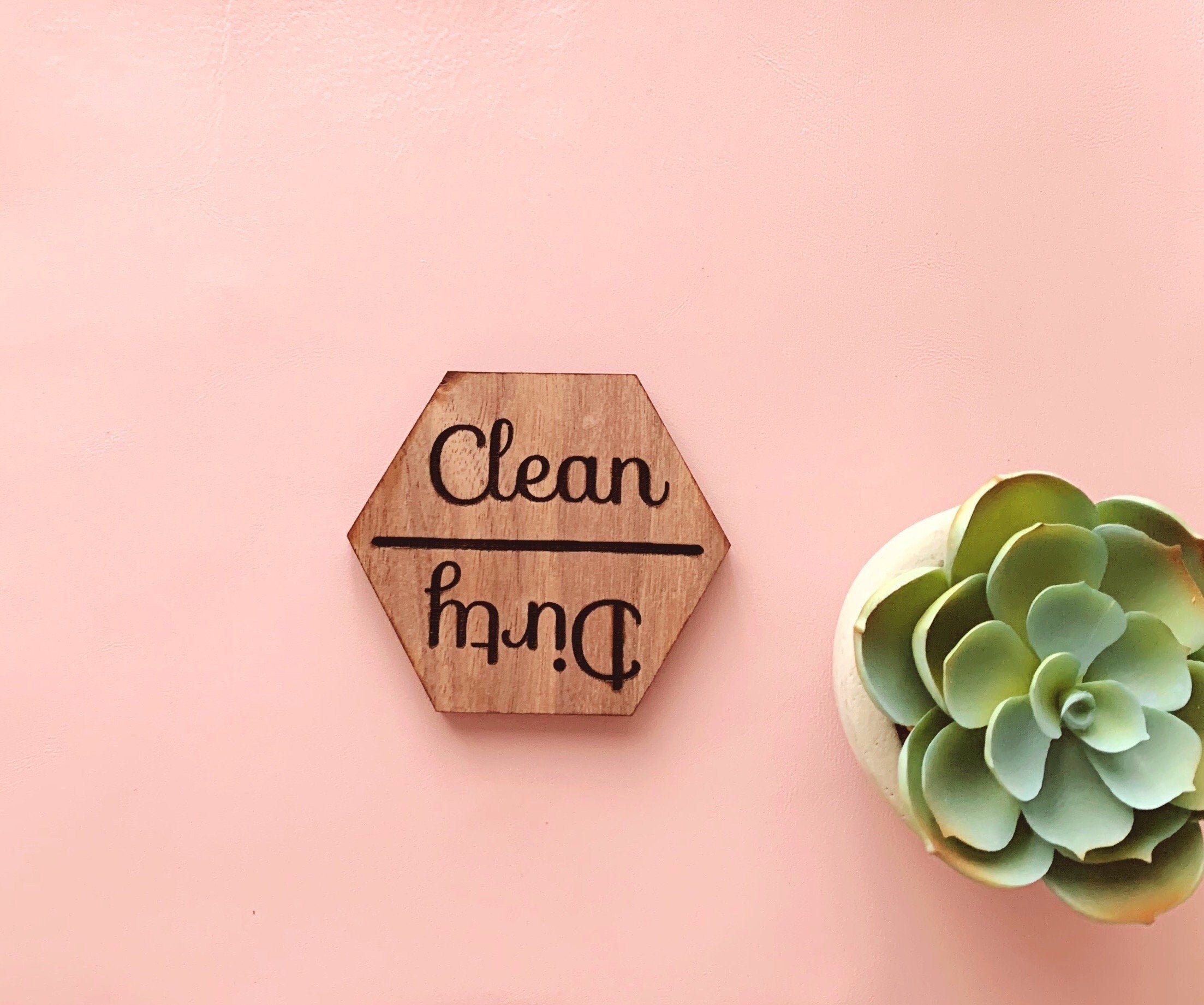 Clean or Dirty wooden for the dishwasher dishwasher Etsy