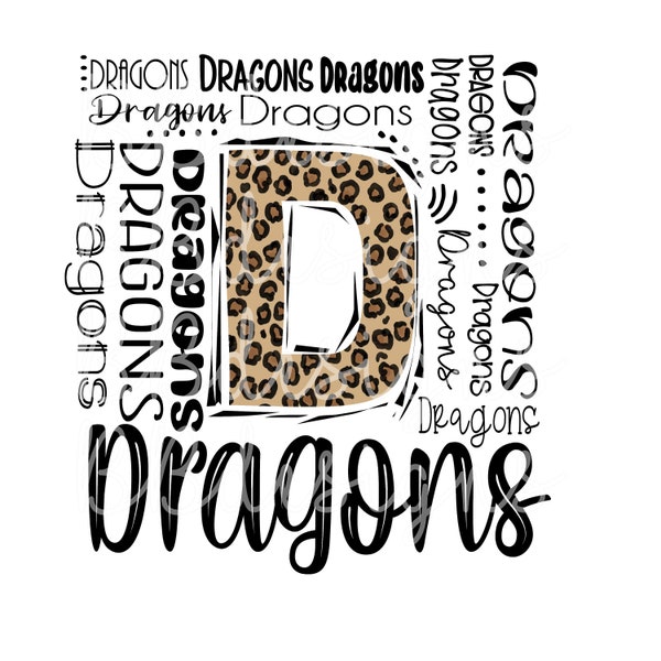 Dragons Typography PNG