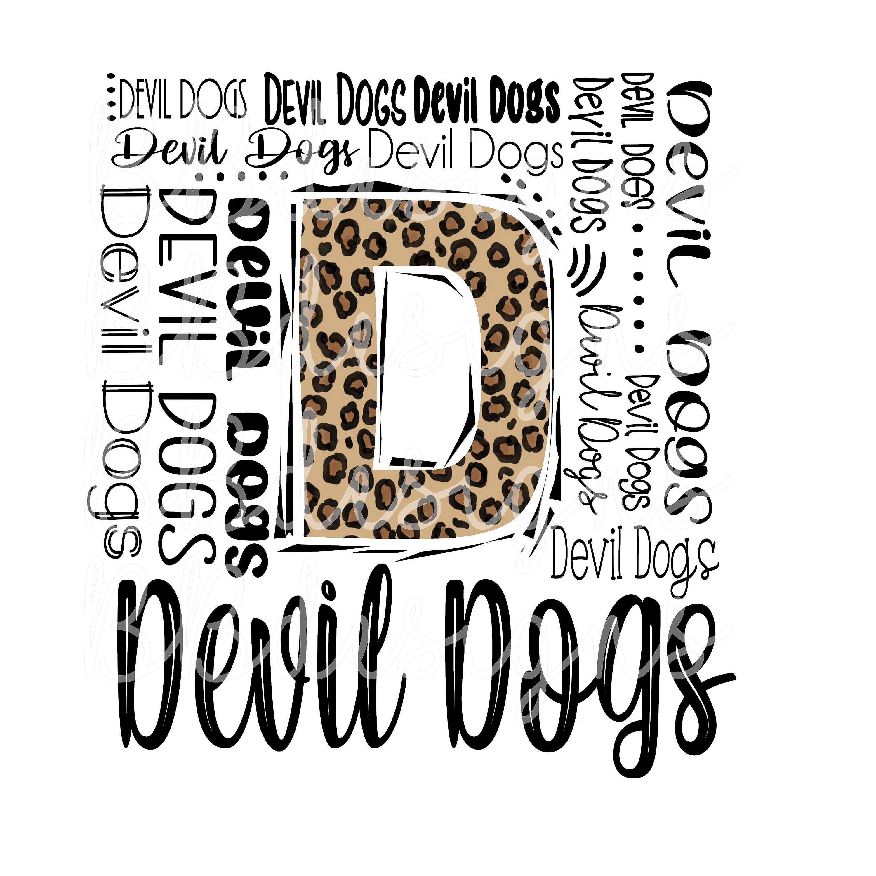 Devil Dogs Typography PNG Etsy