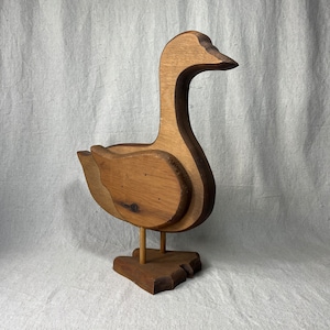 Vintage Wood Goose, Geese, Bird, 14 Inch Goose, Figurine, Decorative, Garden Decor