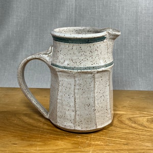 Vintage Studio Pottery Pitcher, Vase, Milk Jug, Art Pottery, Natural, Neutral, Bohemian Decor