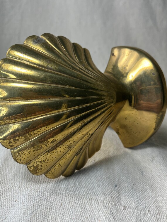 Mismatched Pair of Vintage Brass Shell Bookends, Seashells, Carolina Brass,  Library, Book 