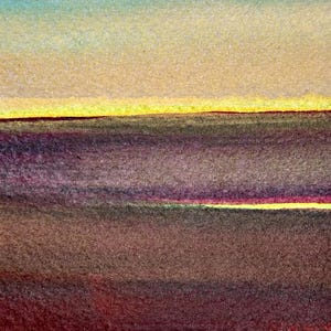 Carte de correspondance vierge aquarelle 3,25 x 5 peinte à la main avec enveloppe | Oeuvre d'art originale | Art du paysage | Pas une impression numérique