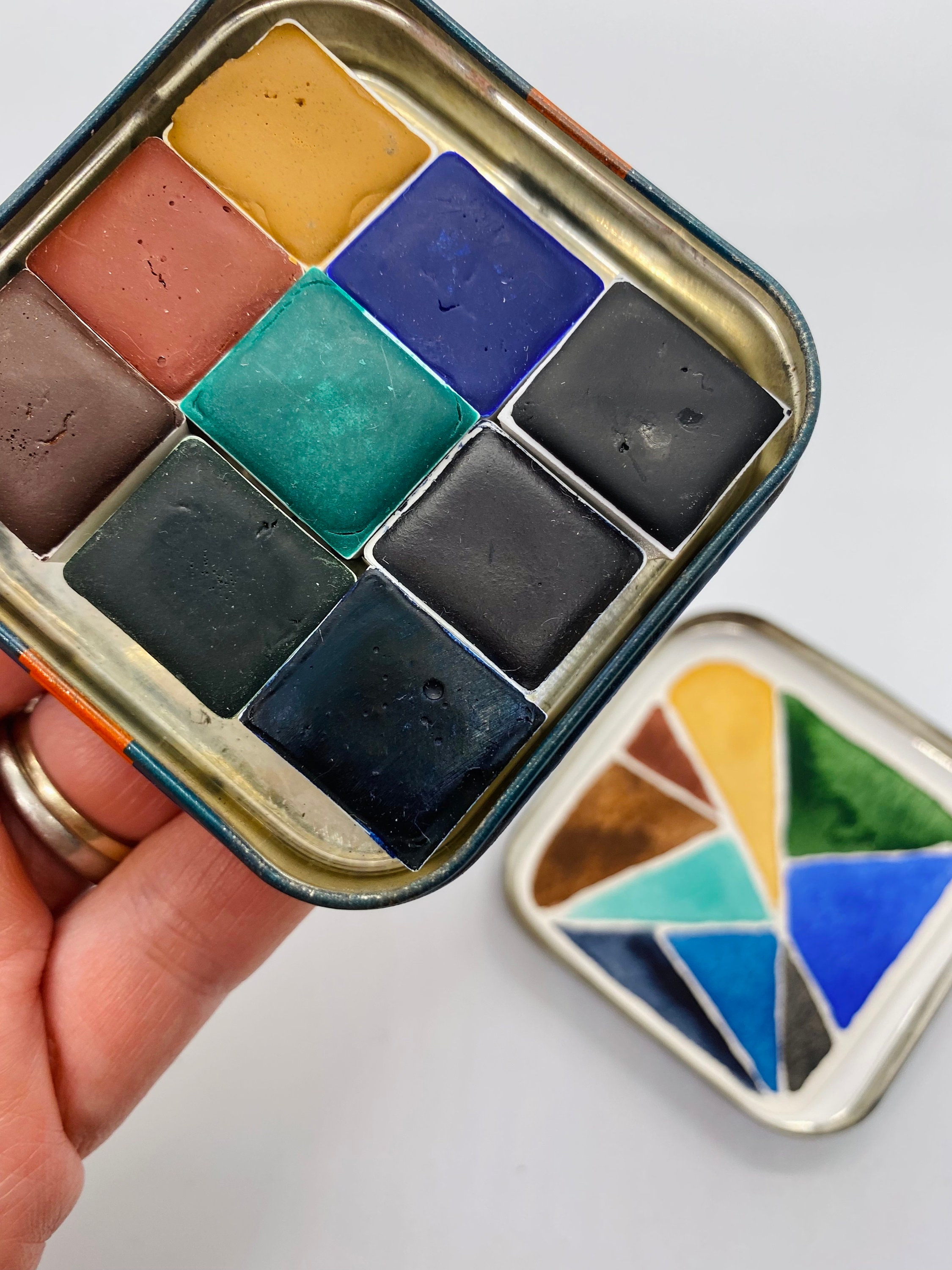 Adorable Handmade Watercolor paint palette - LIMITED edition 9 half pans in  vintage Typewriter Tin with water brush - Free Shipping in US