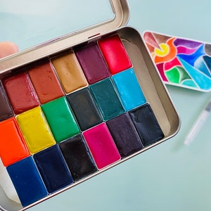 30 Half Pan Empty Watercolor Palette Tin, 4x4, Perfect for Travel