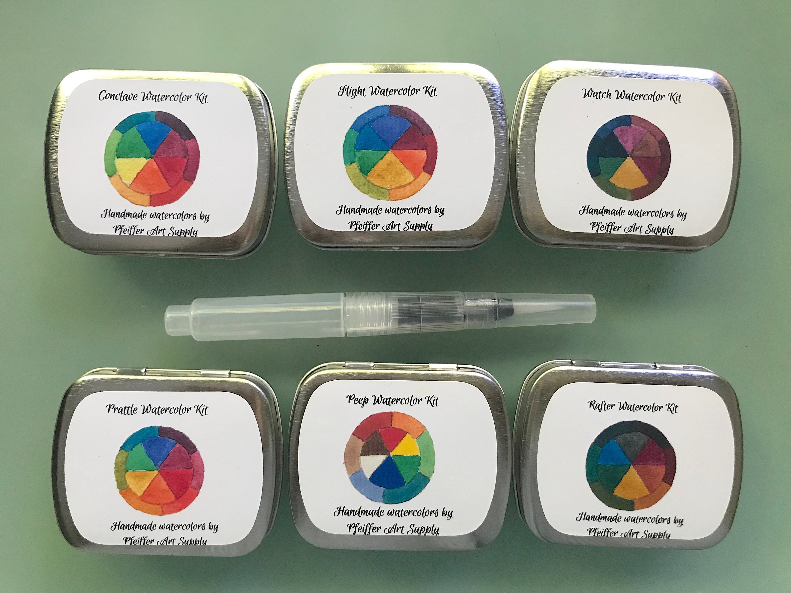 Watercolor Handmade Travel Paint Palette Tin Mini Tin Rafter Kit