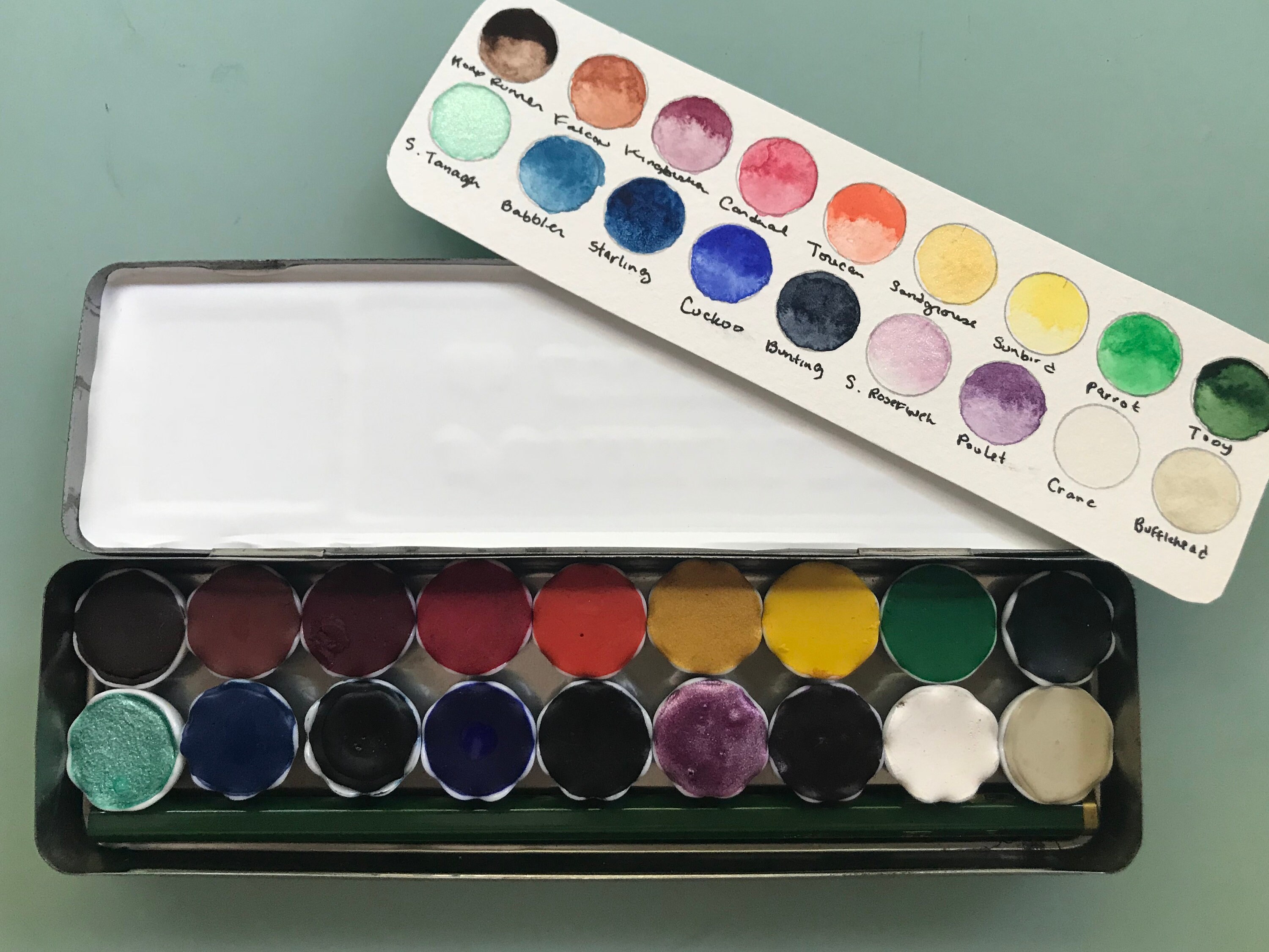 Limited Edition Watercolor Handmade Paint 18 ceramic half pans