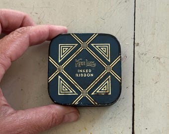 Vintage "Kee Lox" Typewriter Tin Upcycled Watercolor Palette with 9 Empty Half Pans
