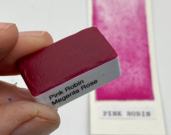 Featured listing image: Handmade Pink Robin Magenta Rose Watercolor Paint (Half/Whole Pan)