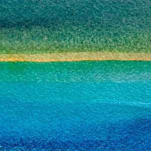 Carte de correspondance vierge aquarelle 3,25 x 5 peinte à la main avec enveloppe | Oeuvre d'art originale | Art du paysage | Pas une impression numérique