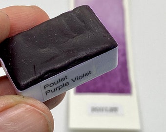 Handmade Watercolor paint PV19, PV23 Poulet Purple Violet artist paint HALF and WHOLE pans -  Non toxic