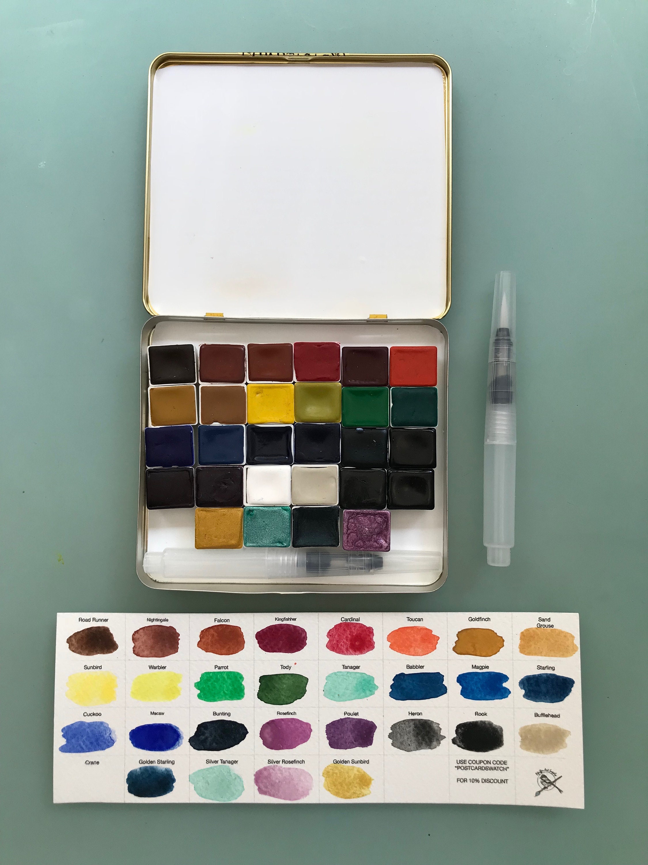 Limited Edition Watercolor Handmade Paint 29 HALF pans non toxic