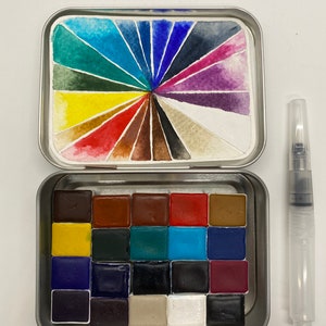 Choose your own  20 HALF pans Aquarelle Watercolour Paint Set - FREE Shipping in US