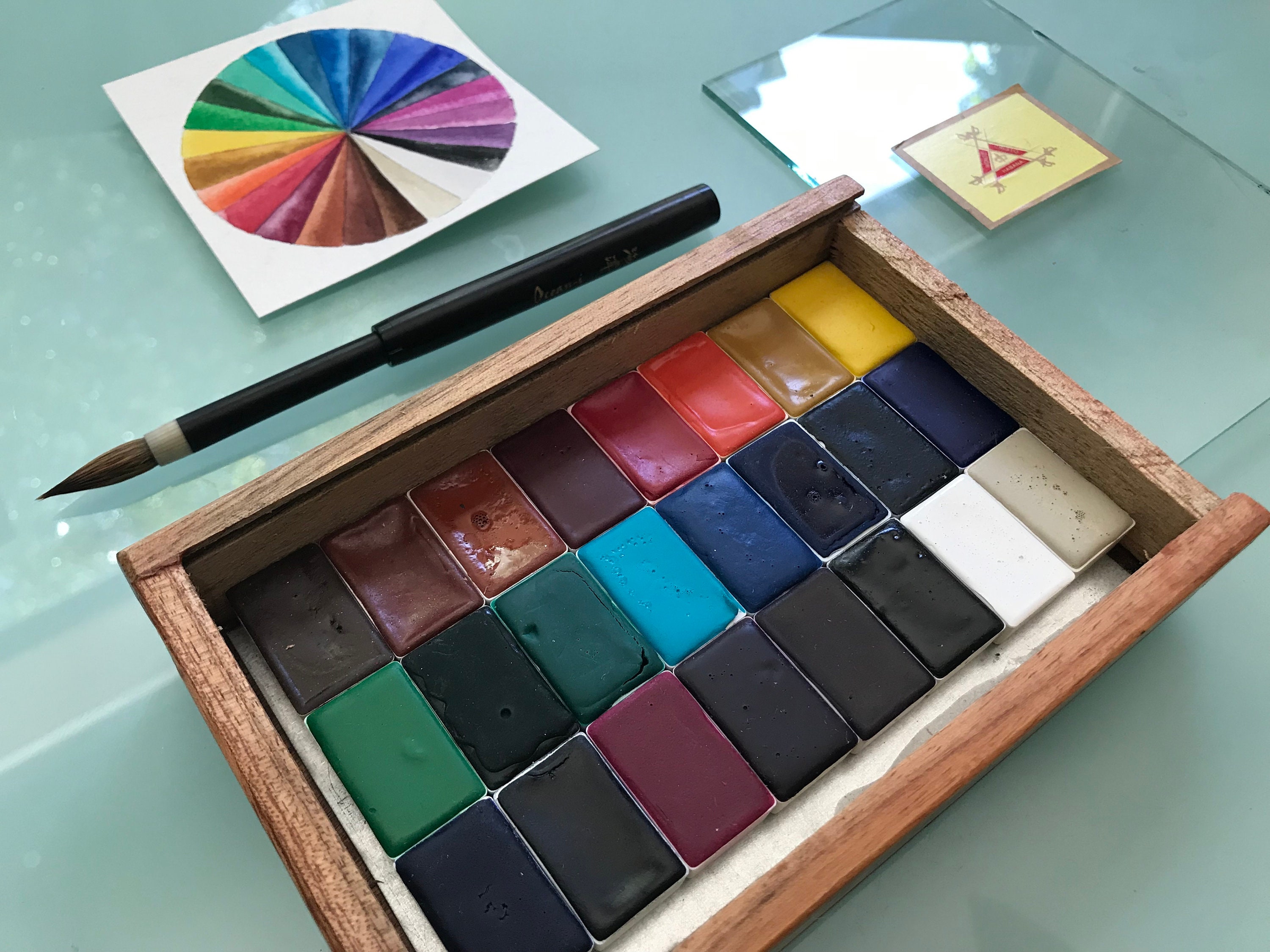 Fine Watercolor Handmade Paint 24 WHOLE pans non toxic watercolor paint