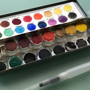 Colorful Handmade Watercolor paint palette - LIMITED edition 9 half