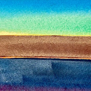Carte de correspondance vierge aquarelle 3,25 x 5 peinte à la main avec enveloppe | Oeuvre d'art originale | Art du paysage | Pas une impression numérique