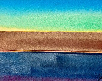 Hand Painted Watercolor Blank Note Card 3.25 x 5 with Envelope | Original Art Work | Landscape Art | Not a Digital Print