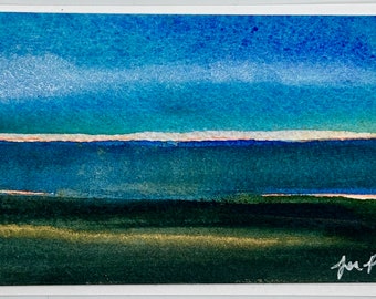 Hand Painted Watercolor Blank Note Card 3.25 x 5 with Envelope | Original Art Work | Landscape Art | Not a Digital Print