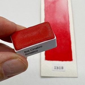 Handmade Watercolor paint PR 245 Ibis Cinabro Red artist paint HALF and WHOLE pans