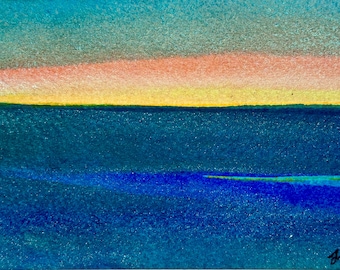 Hand Painted Watercolor Blank Note Card 3.25 x 5 with Envelope | Original Art Work | Landscape Art | Not a Digital Print