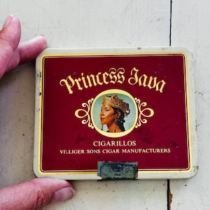 Vintage Princess Java Cigar Tin Watercolor Palette | Plein Air Artist Paint Set | Upcycled Watercolor Mixing Tray