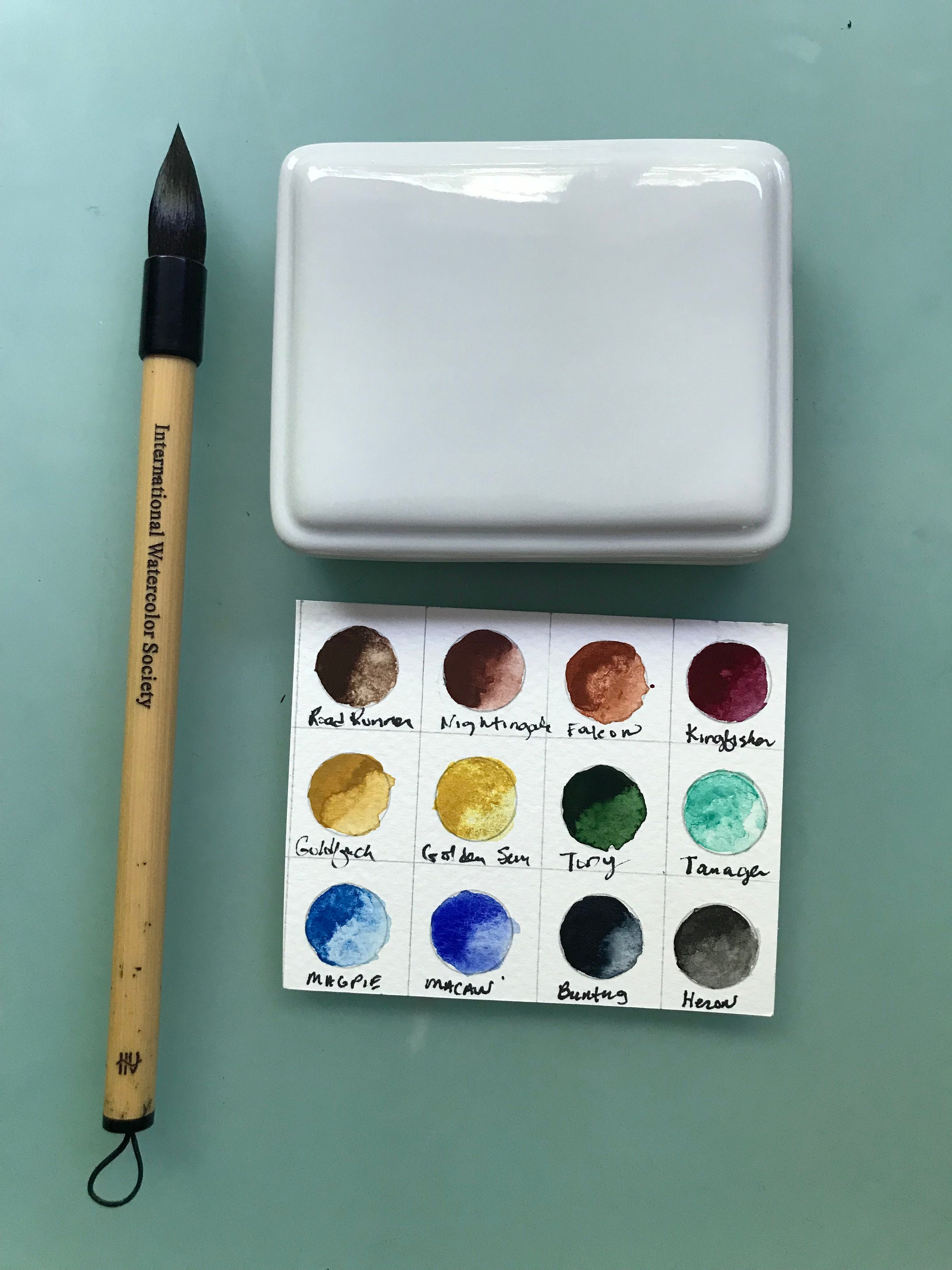 Handmade watercolor paint palette LIMITED edition 12 well hand glazed