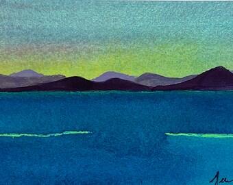 Hand Painted Watercolor Blank Note Card 3.25 x 5 with Envelope | Original Art Work | Landscape Art | Not a Digital Print