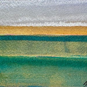 Carte de correspondance vierge aquarelle 3,25 x 5 peinte à la main avec enveloppe | Oeuvre d'art originale | Art du paysage | Pas une impression numérique