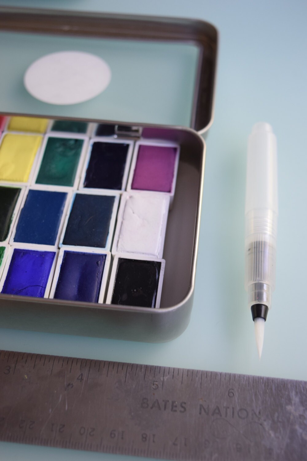 Watercolor paint handmade travel palette tin 18 whole pans of your