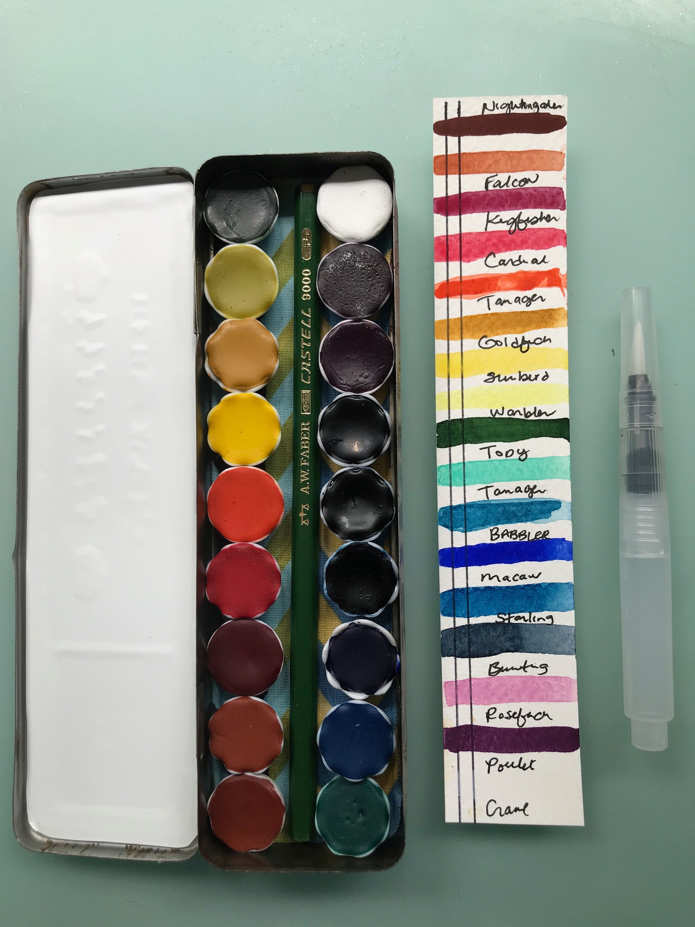Limited Edition Watercolor Handmade Paint 18 ceramic half pans