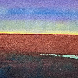 Carte de correspondance vierge aquarelle 3,25 x 5 peinte à la main avec enveloppe | Oeuvre d'art originale | Art du paysage | Pas une impression numérique