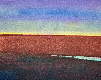Hand Painted Watercolor Blank Note Card 3.25 x 5 with Envelope | Original Art Work | Landscape Art | Not a Digital Print