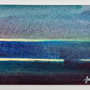 美しい水彩画の空白のノートカード 3.25 x 5 封筒付き | 額装可能なアート作品 | 気まぐれな風景画 | デジタルプリントではありません