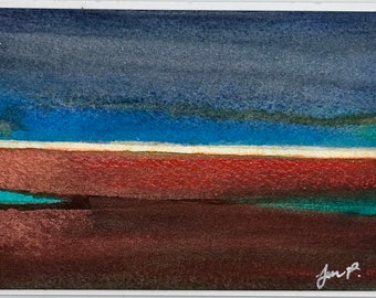 Hand Painted Watercolor Blank Note Card 3.25 x 5 with Envelope | Original Art Work | Landscape Art | Not a Digital Print