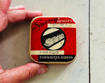 Vintage "Black Record" Typewriter Ribbon Tin Watercolor Palette | Mini Plein Air Paint Set | Black Record Upcycled Artist Palette