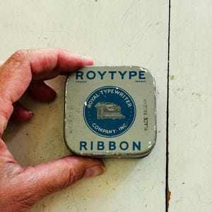 Vintage Royal Typewriter Ribbon Tin Watercolor Palette | Repurposed Antique Art Supply | 9 Half Pans Included