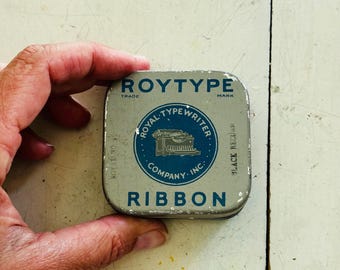 Vintage Royal Typewriter Ribbon Tin Watercolor Palette | Repurposed Antique Art Supply | 9 Half Pans Included