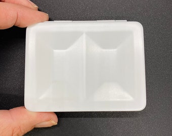 Smallest White or Black Napoleon Bijou Pocket Painters Palette - Handmade in Italy - Comes with 8 Half Pans and Travelers Paint Brush