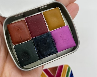 WATCH Handmade Watercolor Paint Set - Includes 6 half pans - tin and water brush - Free Shipping in US