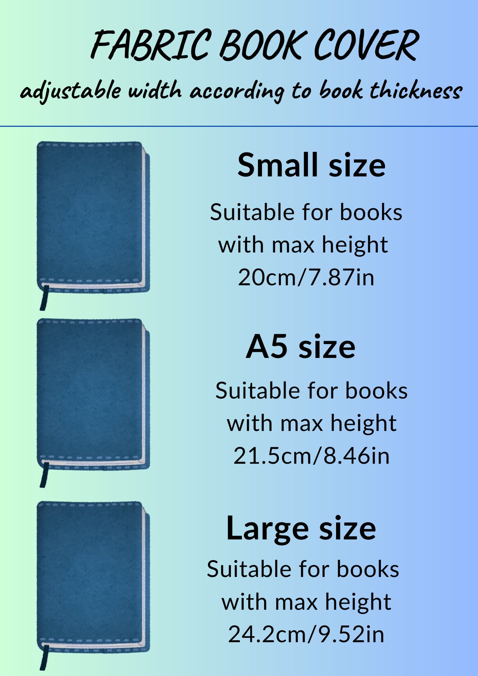 Fabric Book Cover, Adjustable Book Cover, Book Lover Gift, Paperback ...