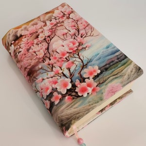 A5 book cover, Fabric book jacket, adjustable book cover, Book protector, planner cover