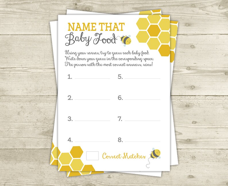 Name That Baby Food Game Baby Food Game Baby Shower Game Etsy