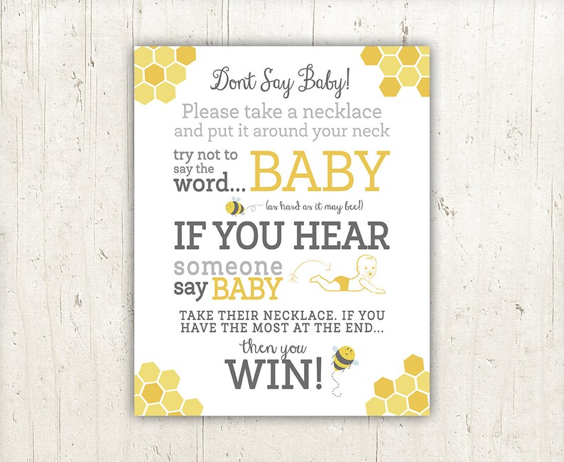 Don T Say Baby Baby Shower Game Necklace Baby Shower Etsy Don T Say Baby Baby Shower Game Necklace Baby Shower Etsy