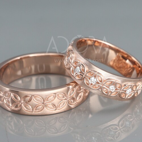 Handmade His and Hers Celtic Wedding Ring Set 14k Gold - Etsy